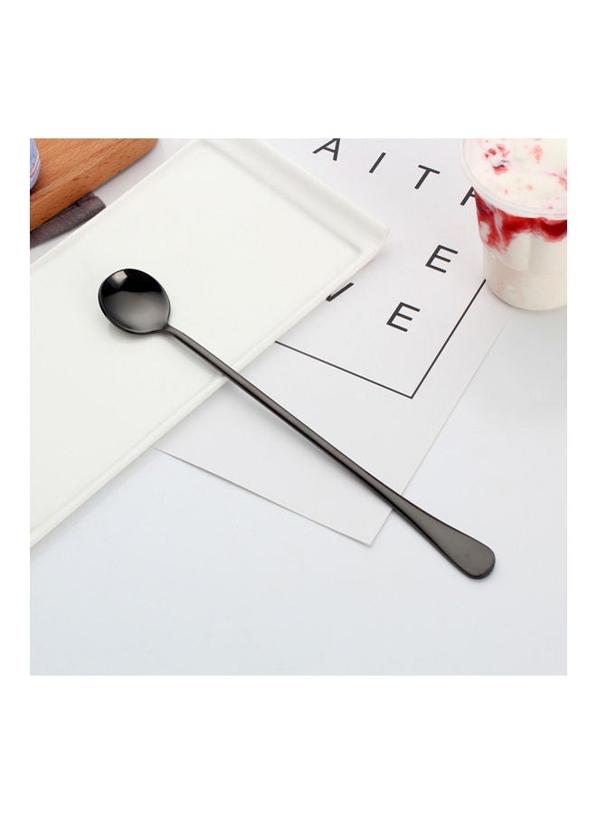 9-inch Iced Tea Spoon Stainless Steel Long Handle Milkshake Coffee Stirring Titanium Plating Black 24*2.6*3.5cm - Image 4